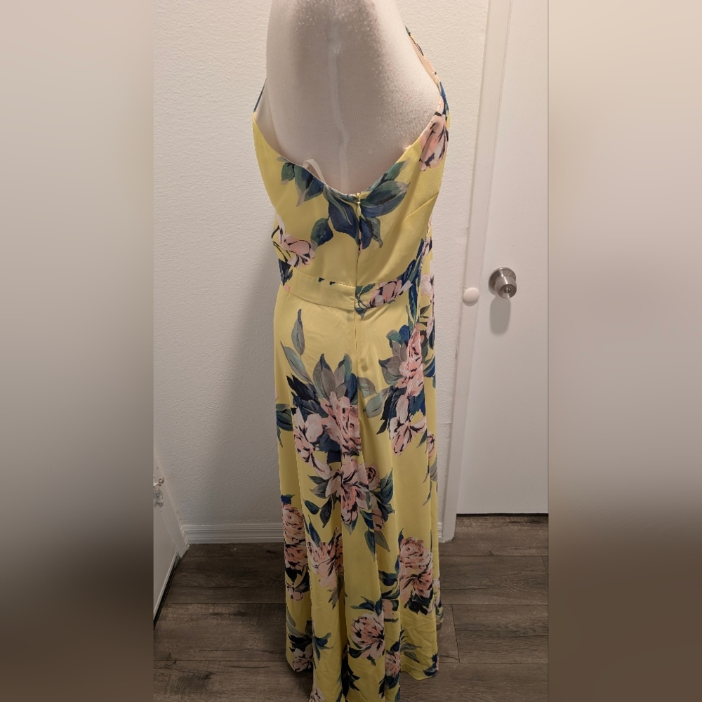 Eliza J Floral Yellow Maxi Dress Size 14 - Picture 3 of 6